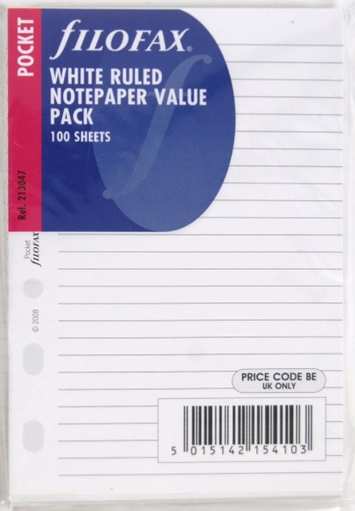 FILOFAX PKT PAPIER Linien weis