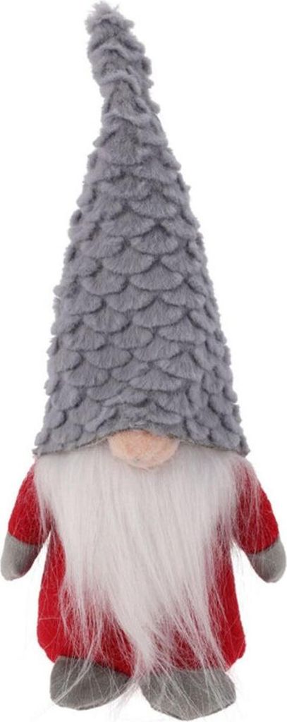 Weihnachtsmann Figur 22 cm Grau – Dekofigur mit Schuppenmuster für Weihnachtsdeko