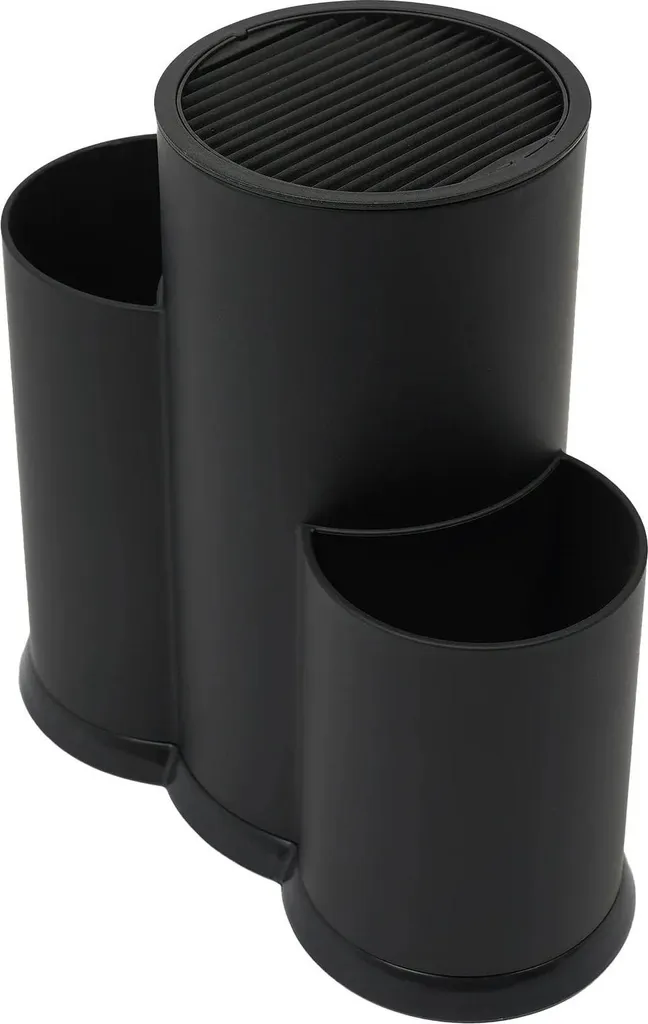 Ceppo Coltelli Vuoto 3 in 1 Nero | L'Essenziale per il Vero Cuoco