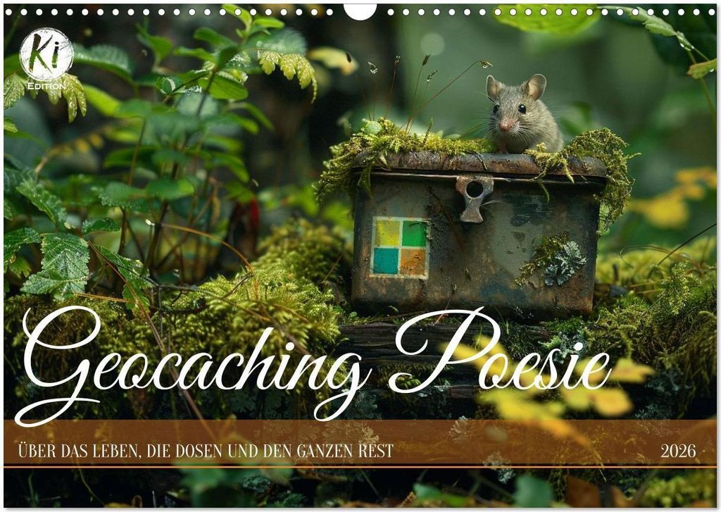 Geocaching Poesie (Wandkalender 2026 DIN A3 quer), CALVENDO Monatskalender