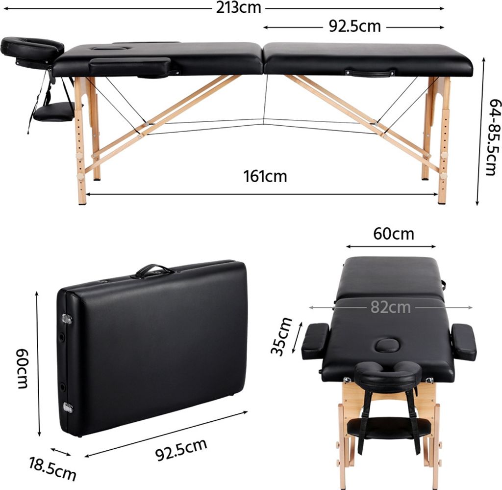 Yaheetech Massageliege Mobile Massagetisch 2 Zonen Produktbild 4