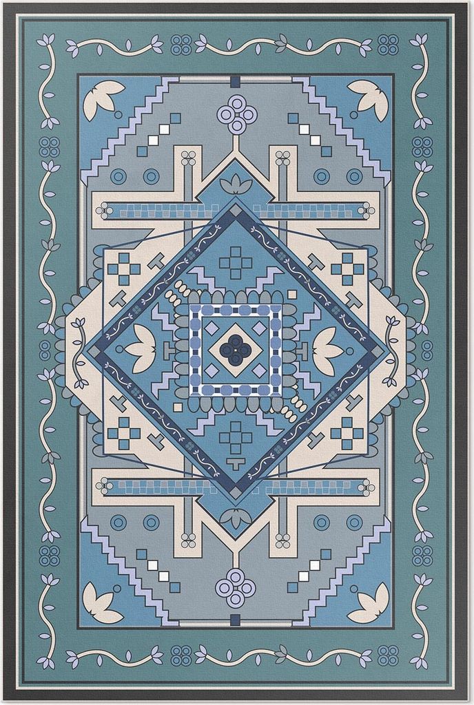 Arabische Geometrie ornamentales Muster – Vinylteppich – 60x90 cm – Indoor Teppich – Flur – Pflegeleicht – Modern