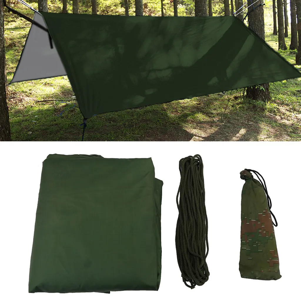 Bâche imperméable ultra-légère avec renforts, abri de pluie pour bivouac