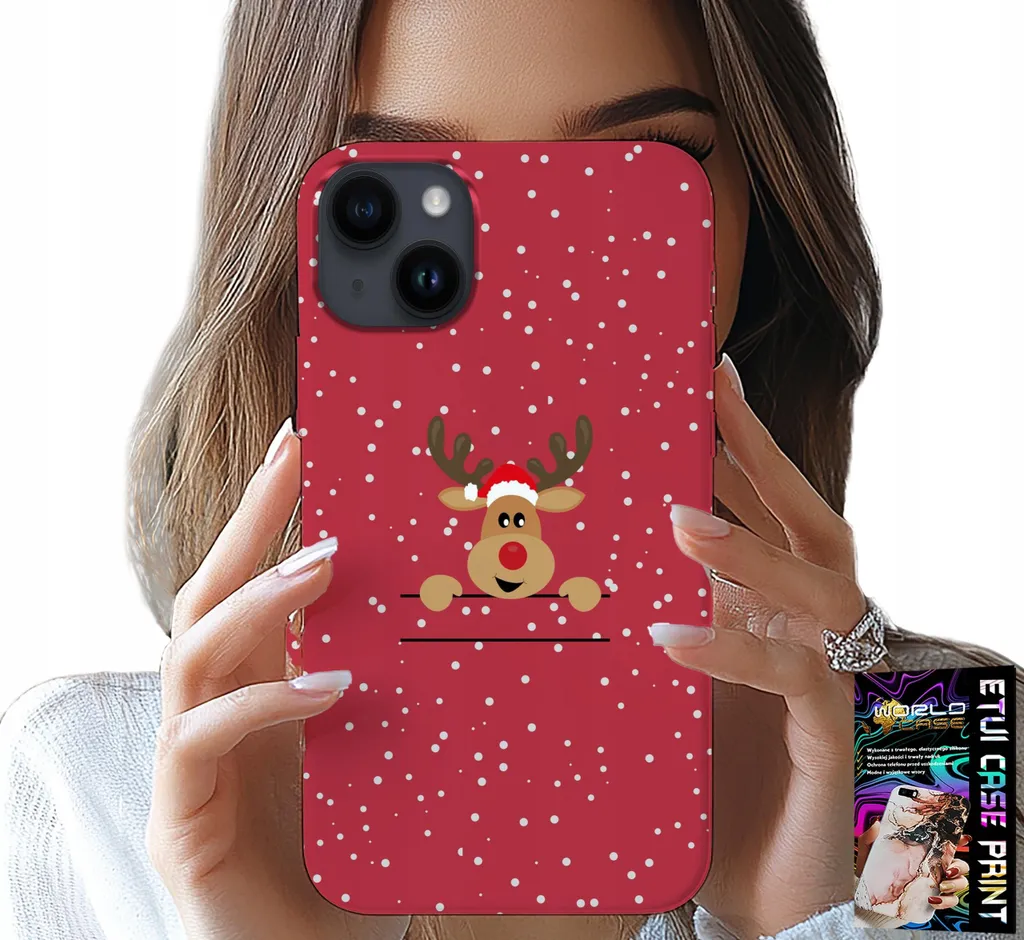 Kit Protezione iPhone 13 Natale: Cover Renna Resistente + Vetro Gratis