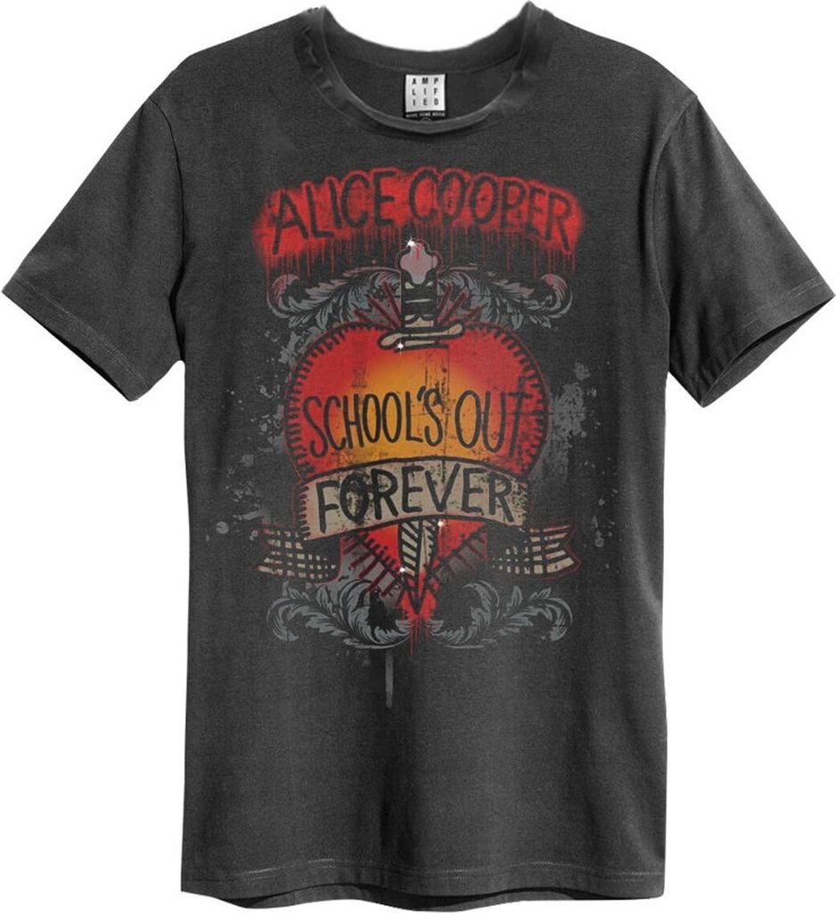Amplified - "School ́s Out" T-Shirt für Herren/Damen Uni GD1592 (M) (Holzkohle)