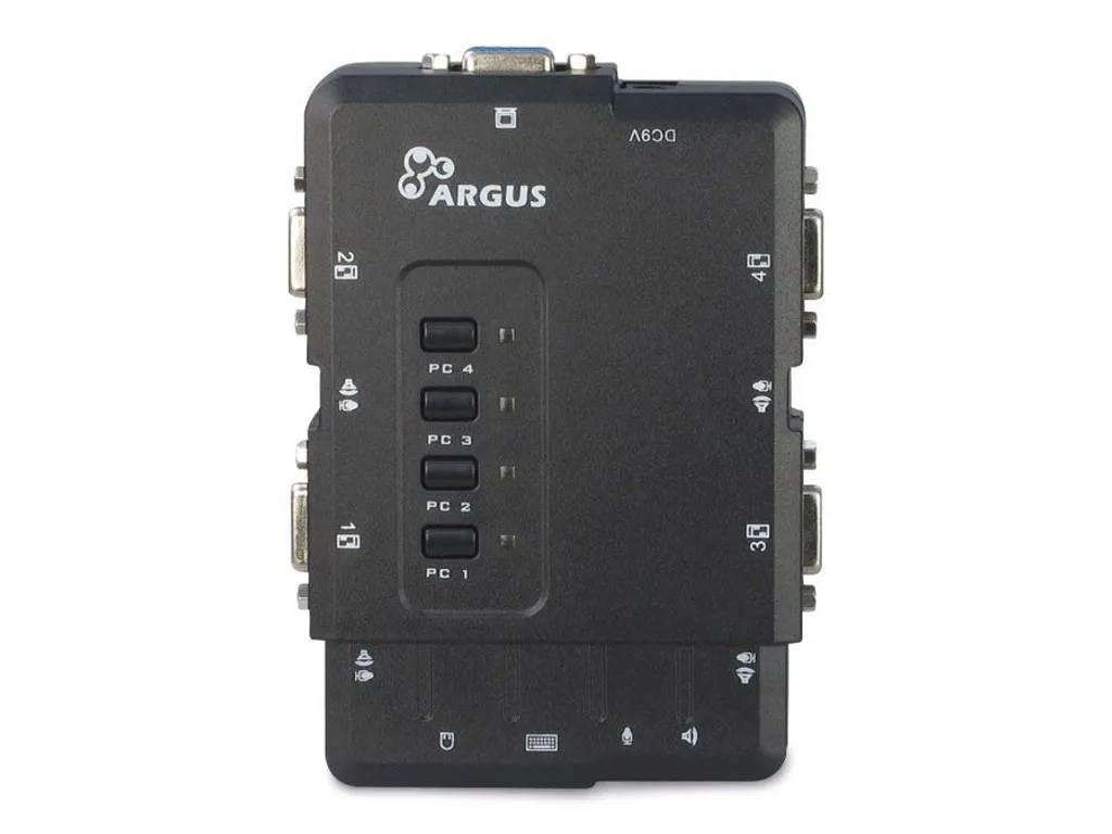 Boîtier KVM VGA Inter-Tech CS-41UA compact à commutation manuelle - 5