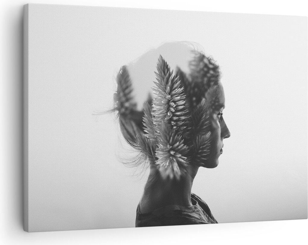 Bild auf Leinwand - Leinwandbild - Frau Abstraktion - 70x50cm - Wand Bild - Wanddeko - Wandbilder - Leinwanddruck - Bilder - Kunstdruck - Wanddekor...