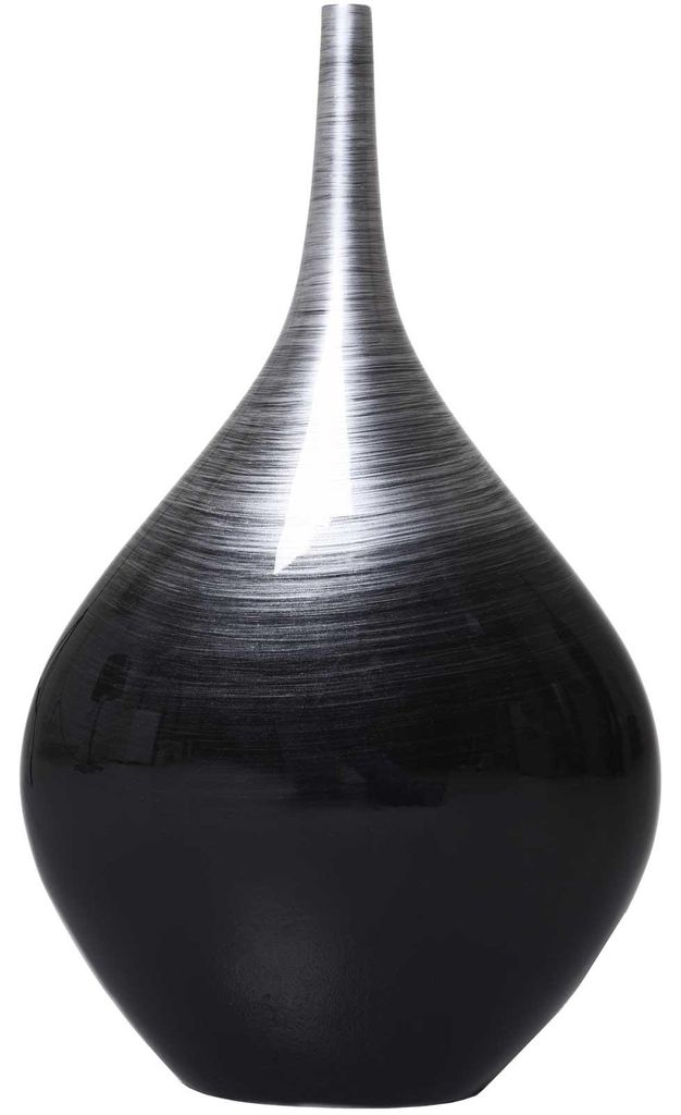 VIVANNO Bodenvase Fiberglas BELDADE Rund, Spiralschwarz Produktbild 