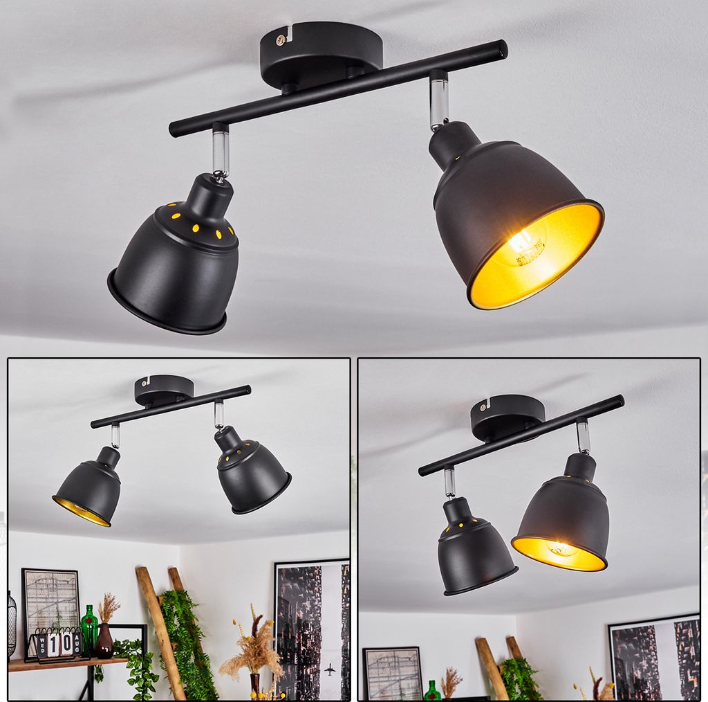 Manzinello »Manzinello« Deckenlampe, Metall, Schwarz/Goldfarben