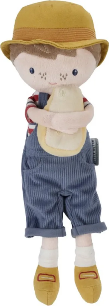 Doudou Jim poupée en tissu 35cm au design rétro pour nouveau-né