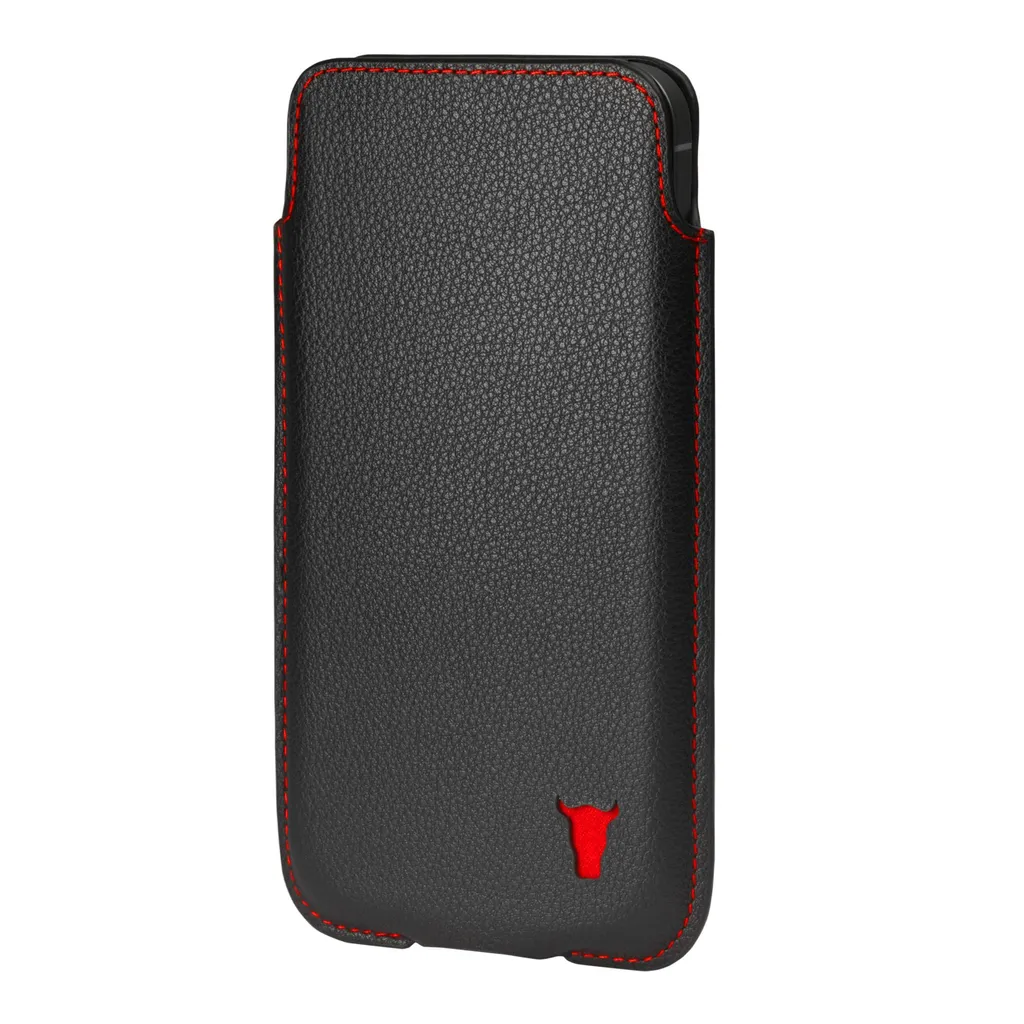 Custodia Regalo TORRO iPhone Pelle Nera Rossa - Lusso hand-made