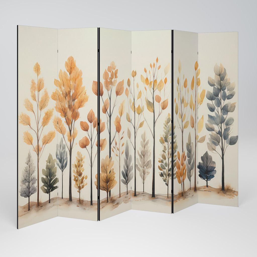 SpaceRebels Paravent Raumteiler - 6-teilig Raumtrenner, Druck 1-Seite - Raumtrenner - Trennwand Wohnung - Room Divider - Spanische Wand Deko Modern...