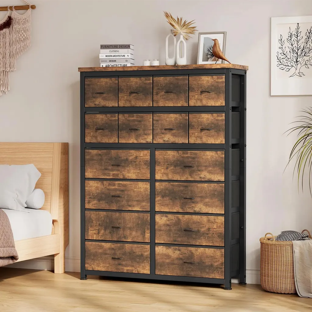 Meuble de rangement 16 tiroirs style moderne pour chambre et couloir