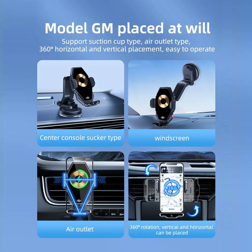 Miglior Supporto Auto Wireless 15W - Ricarica Induzione Kock Nero - 3