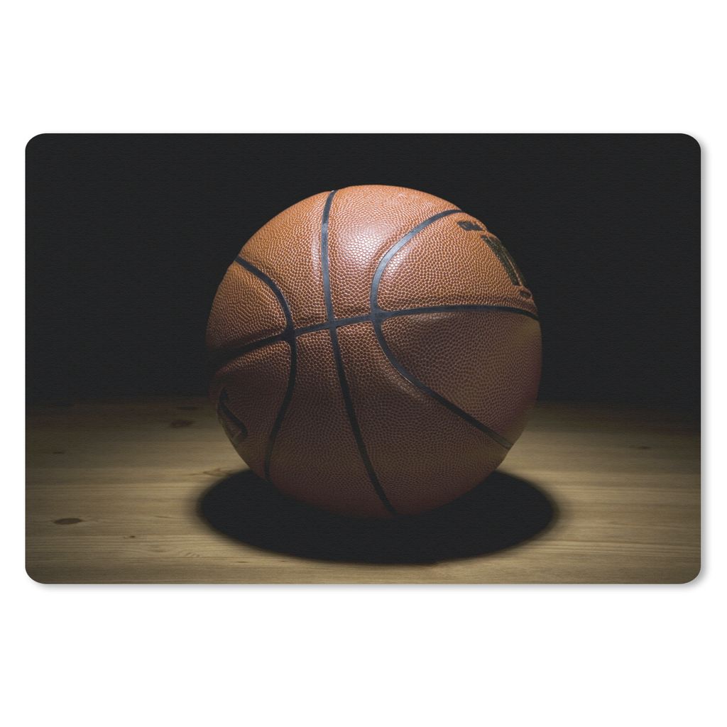 MuchoWow Mauspad Mousepad Ein Basketball im Scheinwerferlicht in einer Halle 27x18 cm - Mousepads - Maus Mat - Pad - Mausunterlage - Büroartikel...