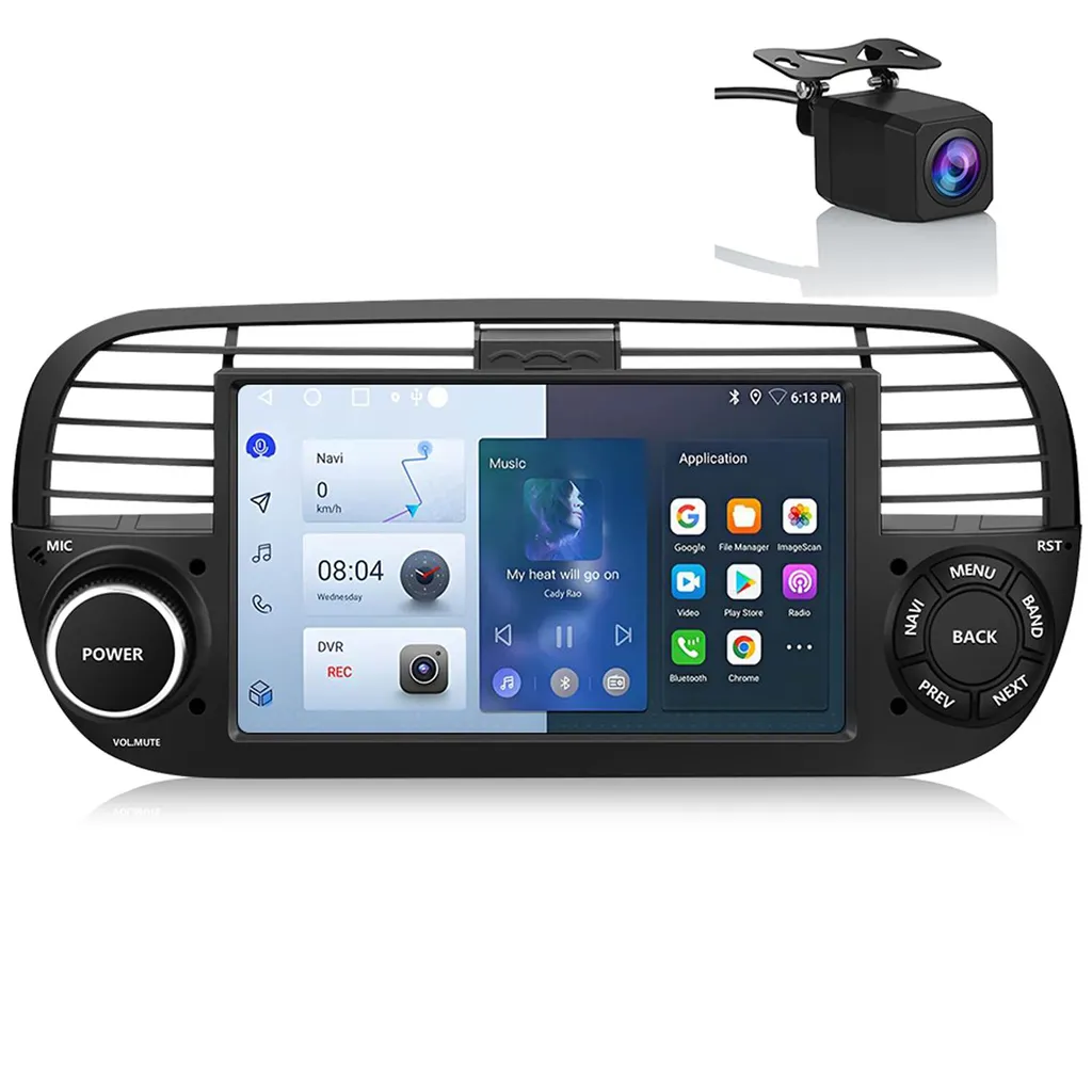Autoradio Android 13 Fiat 500 2007-2015 2+64GB CarPlay GPS NAVI