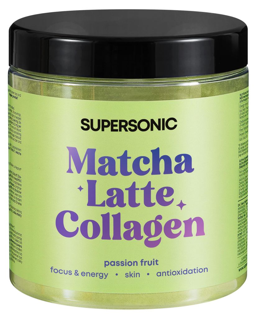 SUPERSONIC Matcha Latte Collagen Passionsfrucht 280 g – Produktbild 