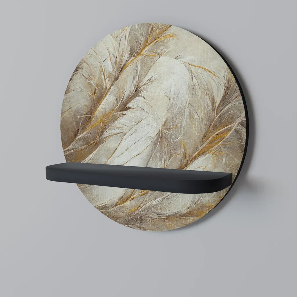 Étagère murale ronde noire SOFT PLUMAGE style industriel pour déco salon