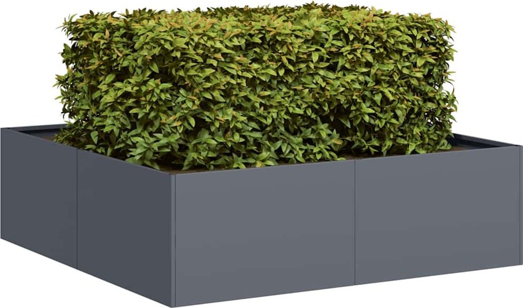 "2026 Aktion"Pflanztopf/Blumenkübel Moderne - Pflanzkübel - Blumentopf Anthrazit 100x100x30cm Stahl DE785828 - Beete