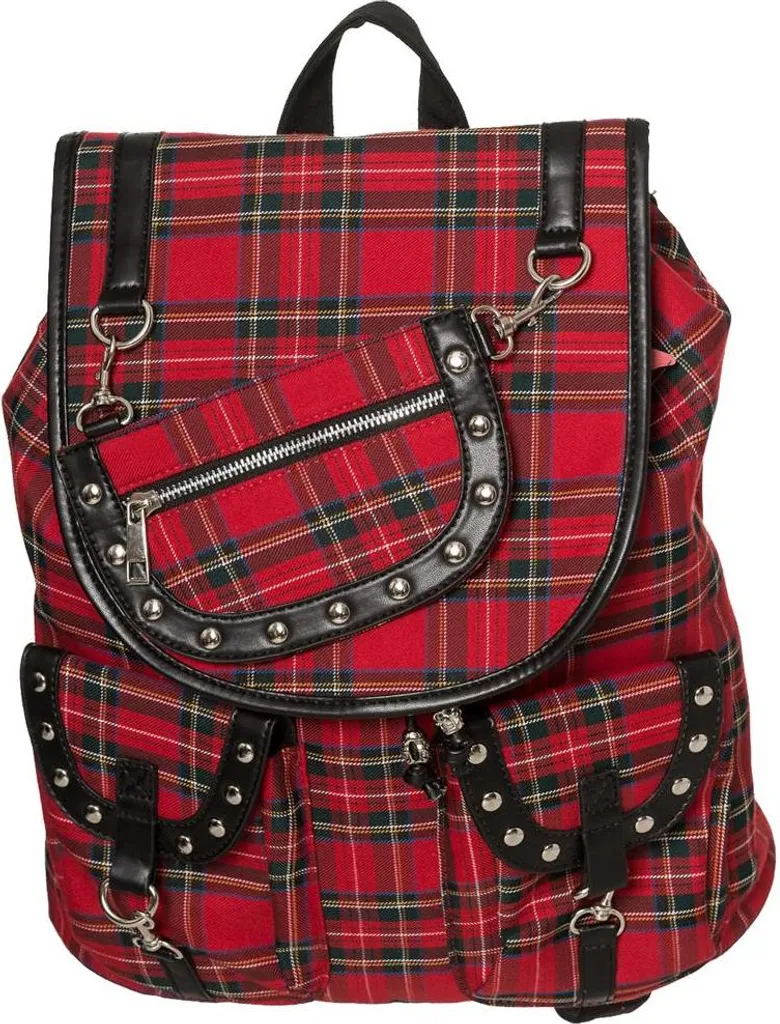 Sac à dos scolaire Tartan Yamy - Sac urbain pour ordinateur et cours