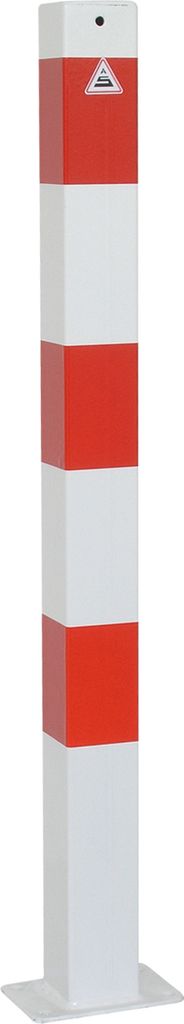 Absperrpfosten aus Vierkant-Stahlrohr 70x70 mm, zum Aufdübeln, ohne Lackierung, ohne Ösen