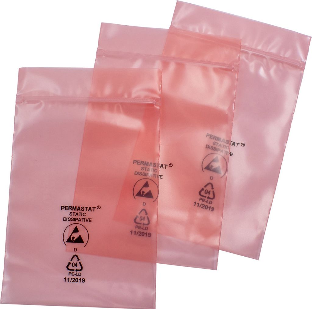Permastat Verpackungsbeutel, ESD, 150 x 225 mm, Stärke 60 μm 3120.3321 (Pack à 100 Stück)