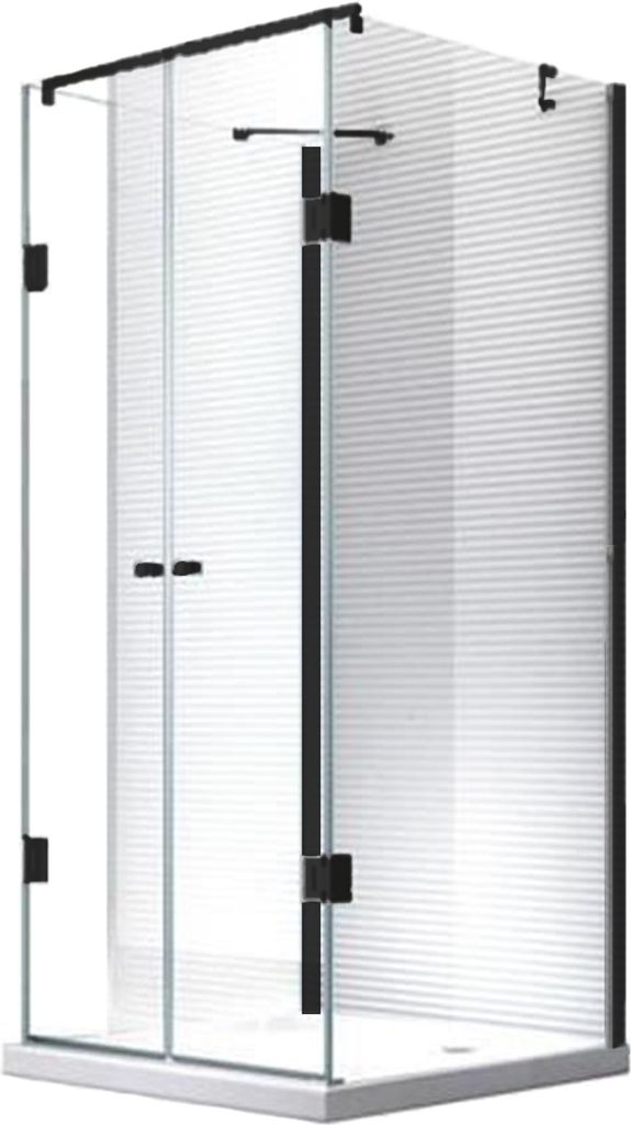 GZH 90x80x90x195 cm Ares U-Duschkabine Schwarz