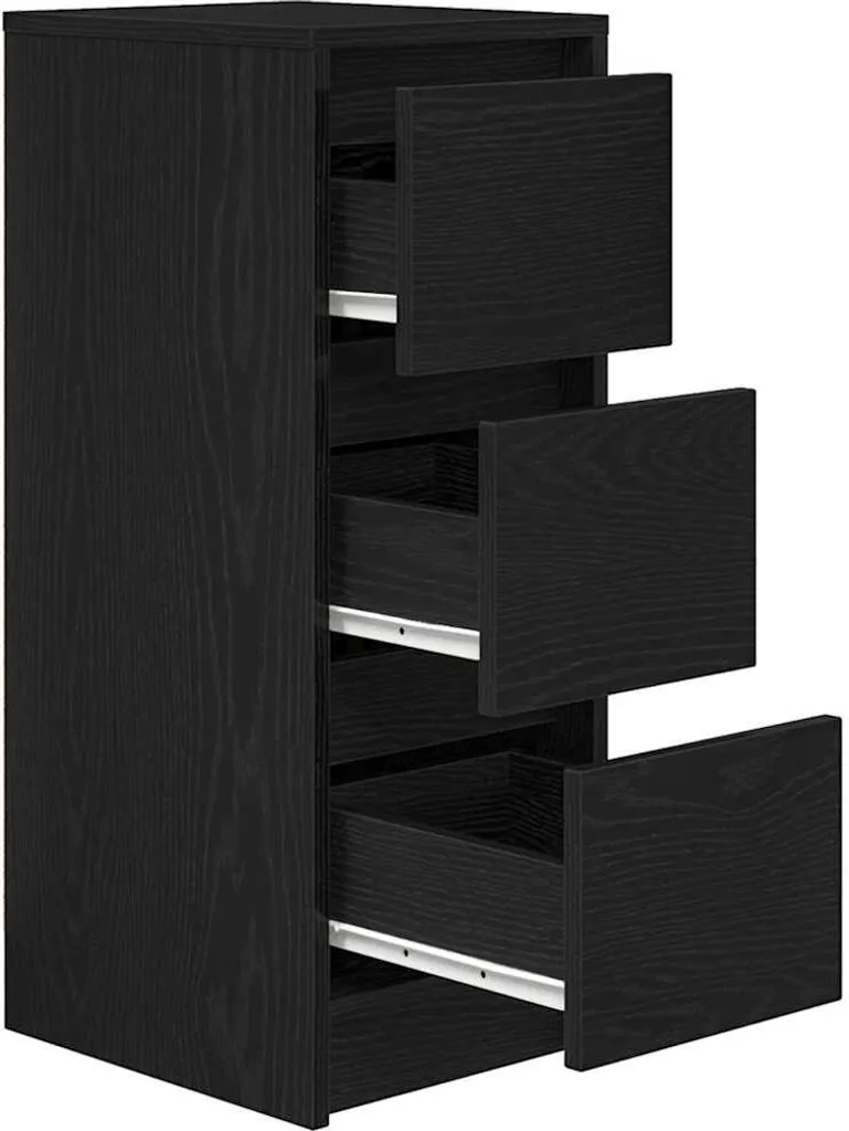 Mobiletto Contenitore Nero 29,5x34x76 cm - vidaXL Look Rovere - 4
