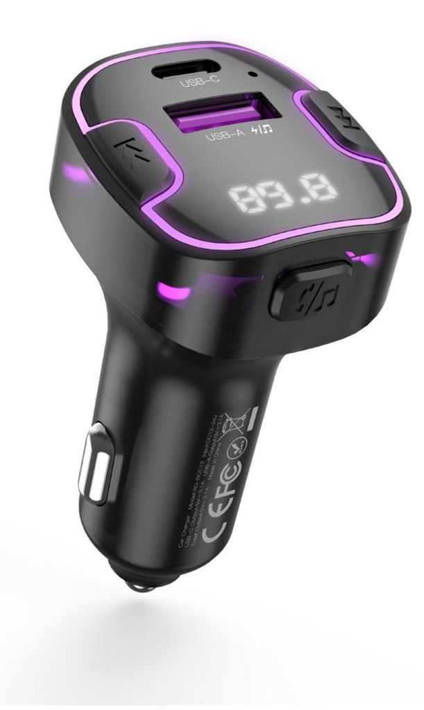 XO, émetteur FM de voiture Bluetooth avec USB + chargeur Image du produit 