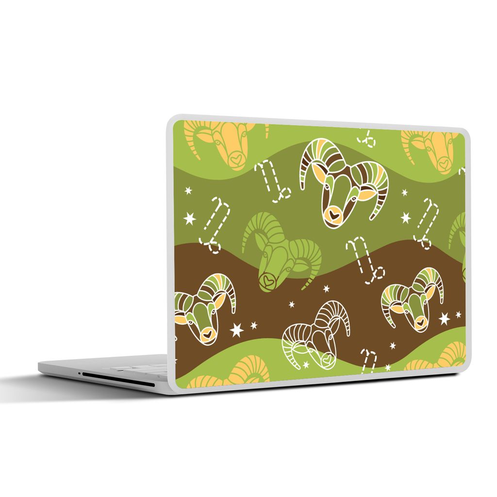 MuchoWow Laptop Aufkleber Sticker Cover Steinbock - Gestaltung - Astrologie 32.5x23.5 cm - Sticker für Laptop - Selbstklebend