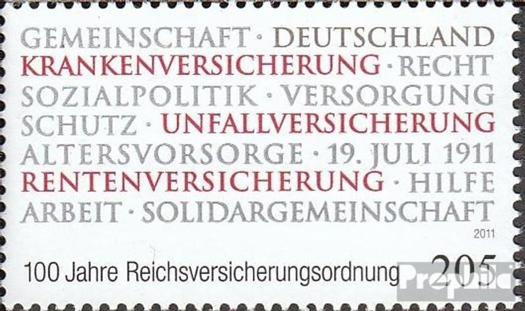 Briefmarken BRD (BR.Deutschland) 2011 Mi 2868 (kompl.Ausg.) postfrisch Reichsversicherungsordnung