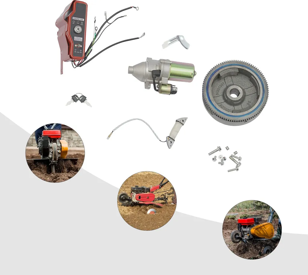 Kit di conversione dell'avviamento elettrico, Motore di avviamento a 12 V, Alluminio e ferro di alta qualità, Sviluppato per i piccoli motori GX340 e GX390, Semplice installazione diretta, Proprietà antiusura e antiruggine - 4