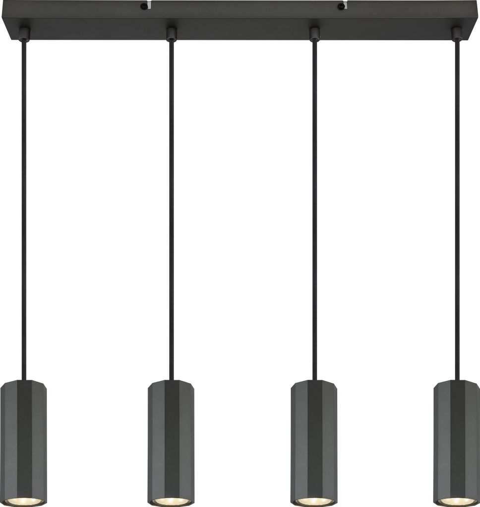 Globo Lighting Hängeleuchte Metall grau matt, 4x GU10