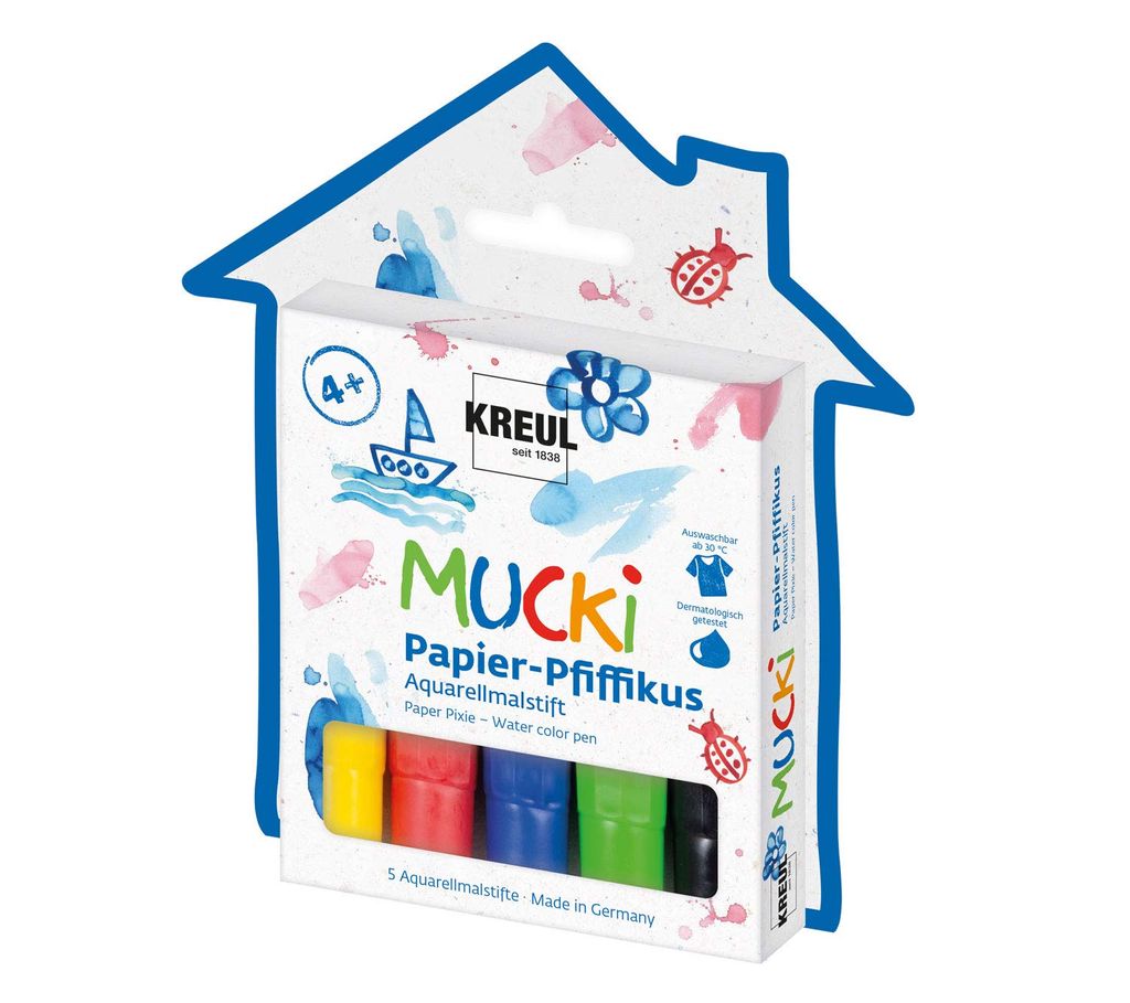 KREUL Papier-Pfiffikus Aquarellmalstift "MUCKI" 5er-Set