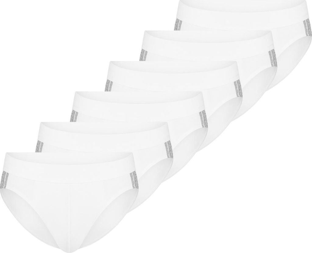 Schiesser 6er Pack - 95/5 Stretch - Organic Baumwolle Rio Slip / Unterhose Mit softem, tonalem Bund für höchsten Tragekomfort, Kontrastfarbene Se...