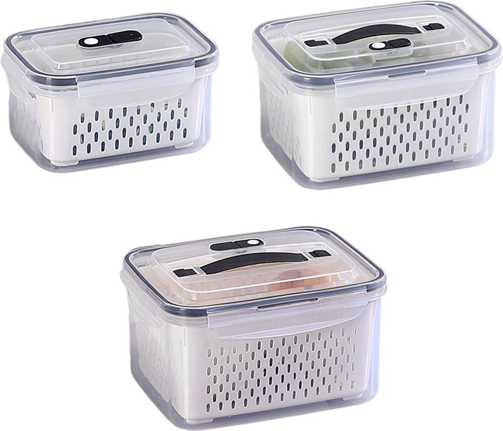 800ML/1700ML/3150ML Obst Lagerung Box Doppel-Layered Obst Lagerung Container mit Herausnehmbaren Sieben für Hause