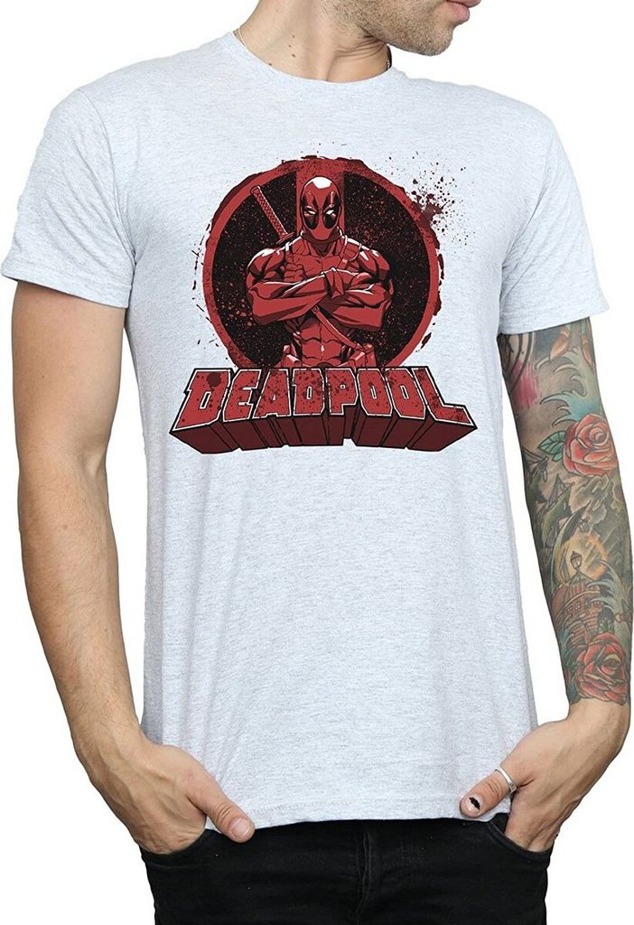 Deadpool - "Arms Crossed" T-Shirt für Herren BI1161 (XXL) (Grau)