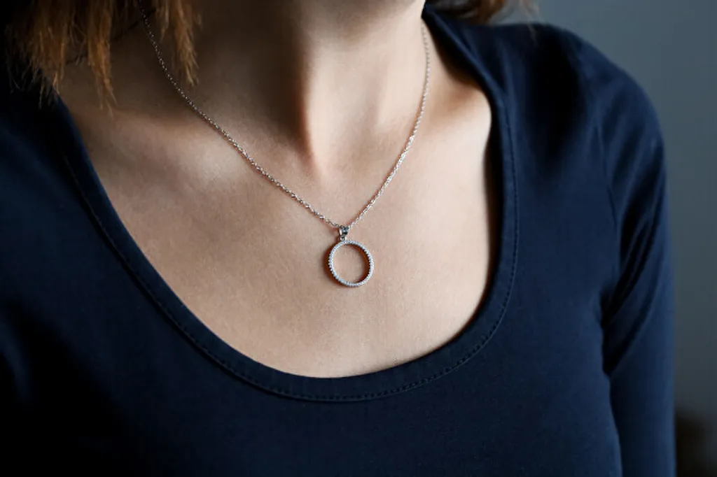 Pendente Argento e Zirconi AGH213 - Eleganza Minimalista Chic - 2