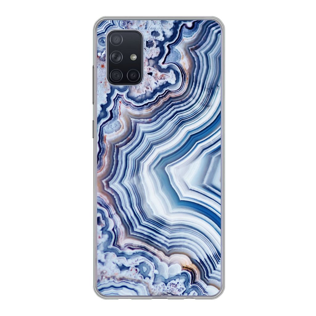 MuchoWow Handyhülle Schutzhülle Hülle für Samsung Galaxy A71 Natursteine - Abstrakt - Chic Silikon Softcase Handy Hülle - Kartenbesitzer