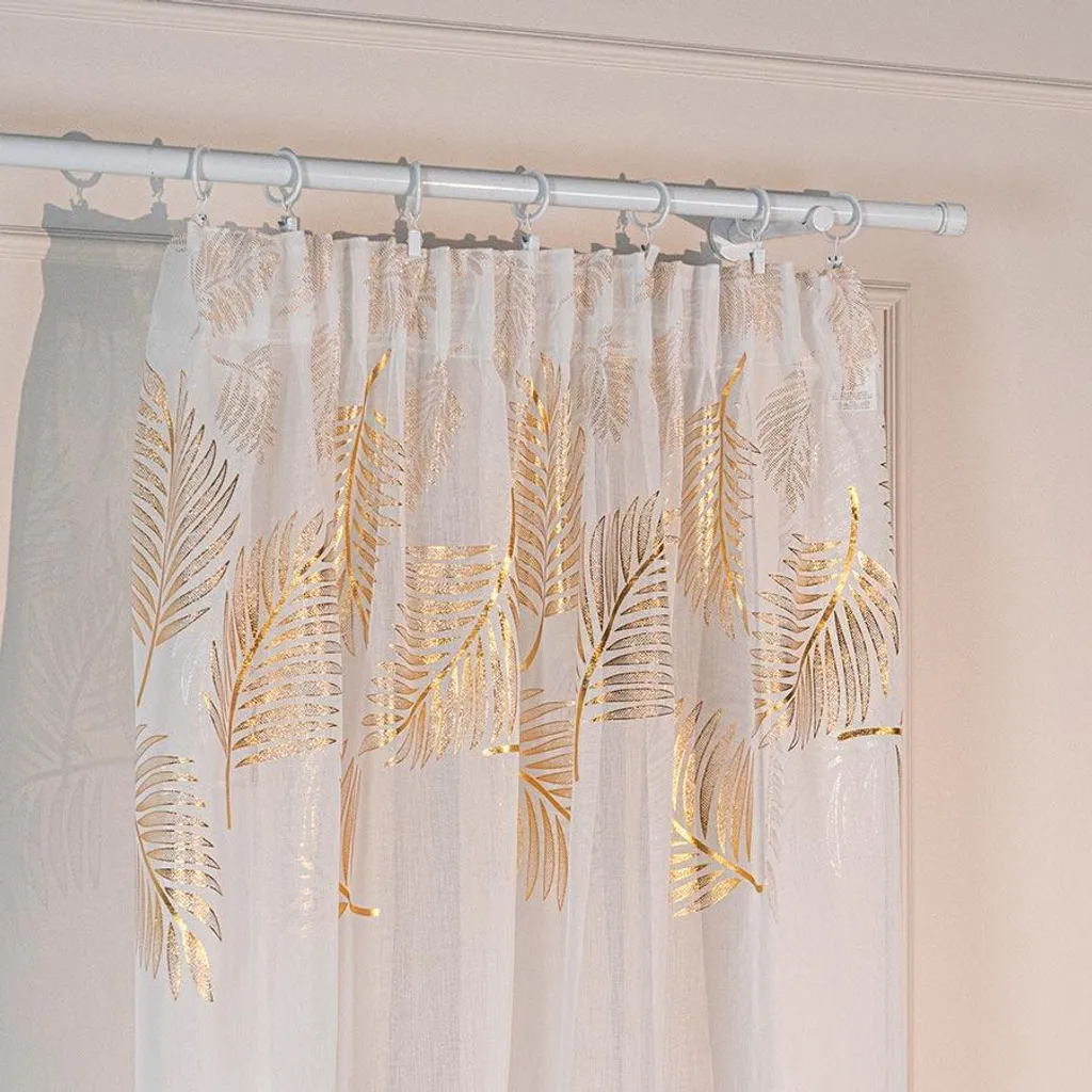 Rideau galon fronceur blanc 140x250 cm MARIETTA textile haute qualité
