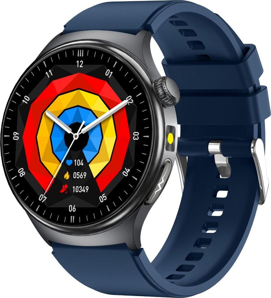 INF Smartwatch mit AMOLED, EKG, Herzfrequenz & Blutsauerstoffmessung Blau