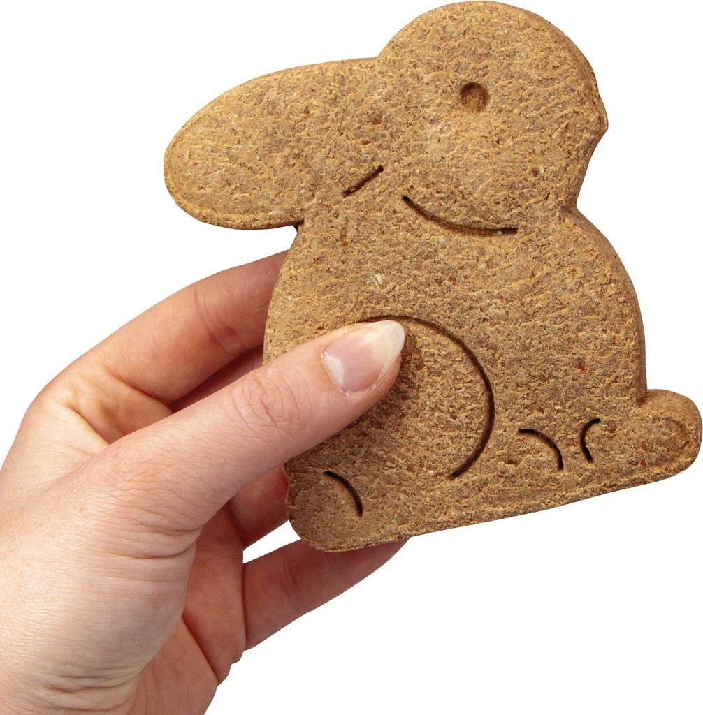 3 Stück - Schecker Hundekekse - Hundekuchen in Hasenform - 9.5 cm groß