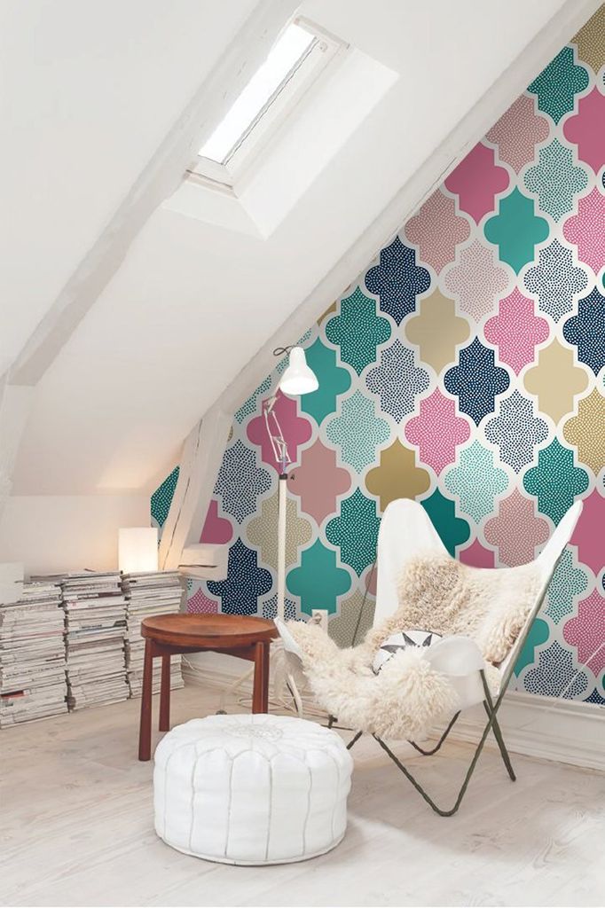 Coloray Fototapete 416x254 cm An Einer Wand Latex Latextapete - Punkte Doodle.