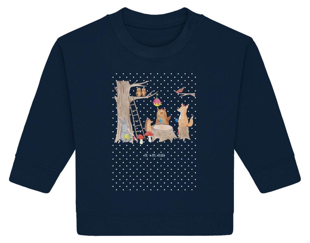Mr. & Mrs. Panda Organic Baby Pullover Waldtiere Picknick 24. - 36. Monat - French Navy - Geschenk, Fuchs, Wald, Bullover, Hase, Maus, Eichhörnche...