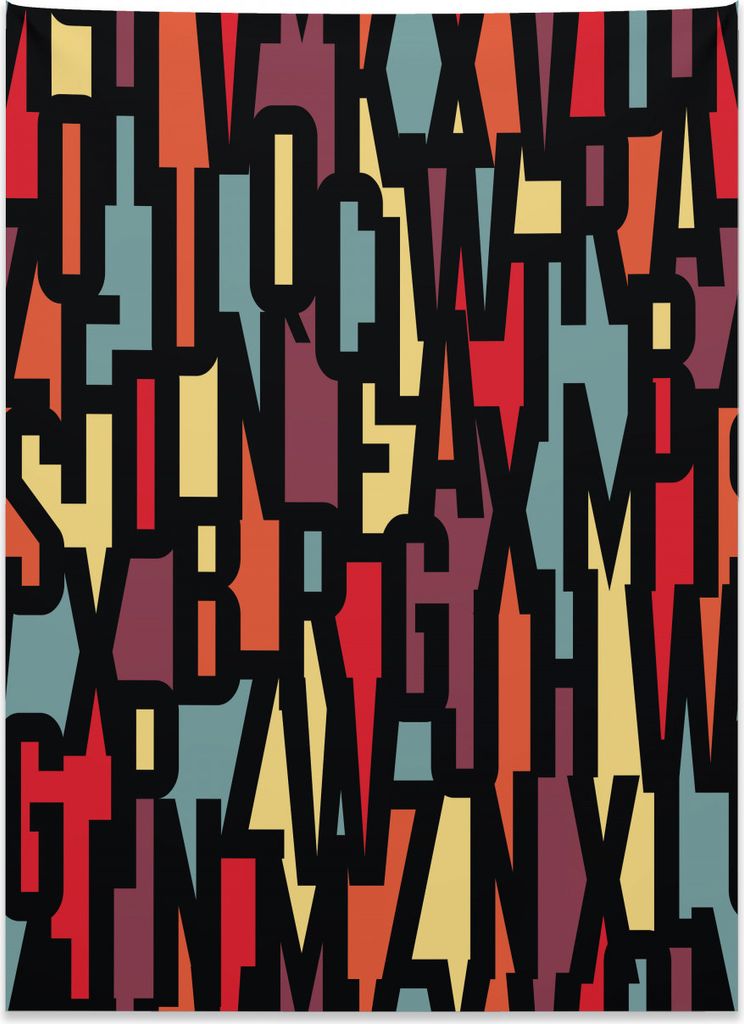 Abakuhaus Abstrakt Wandteppich, Fraktale Funky Formen aus Weiches Mikrofaser Stoff Kein Verblassen Klare Farben Waschbar, 110 x 150 cm, Mehrfarbig