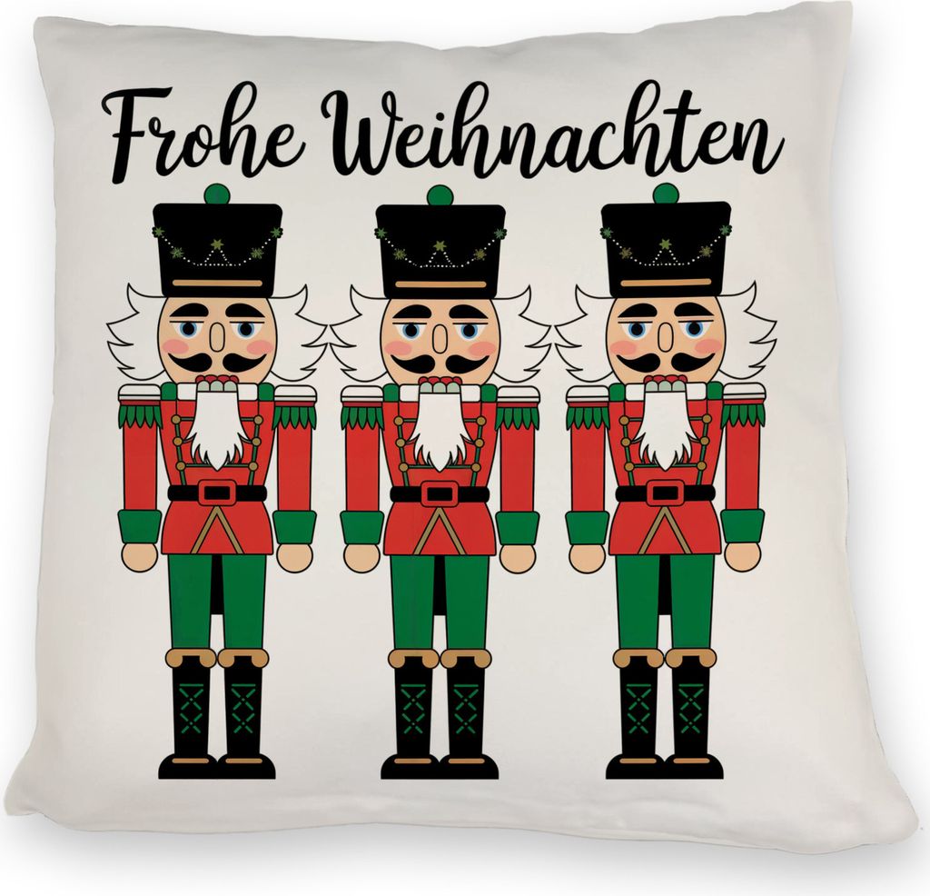 Drei Nussknacker - Frohe Weihnachten Kissen