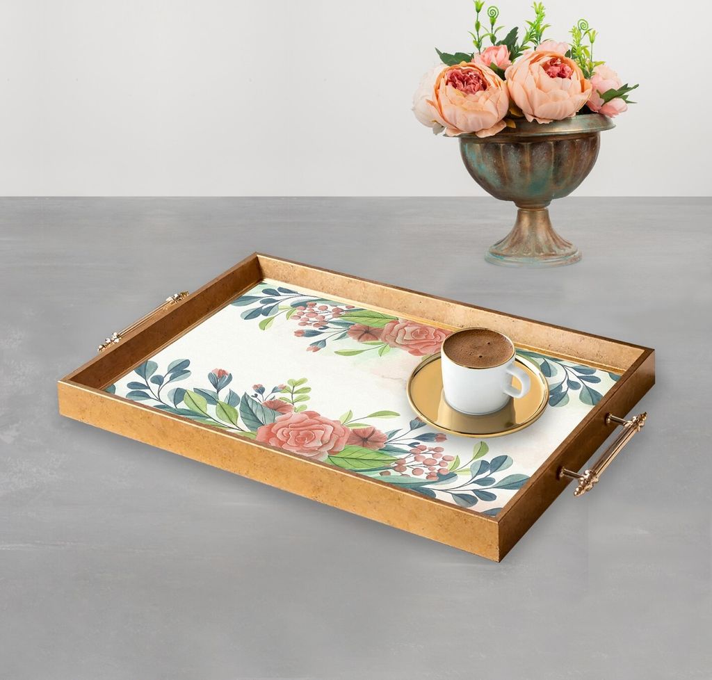 Evila Originals, TPEA9796, Tablett, Mehrfarbig, 100 % GLAS, 50 x 29 x 3,5 cm
