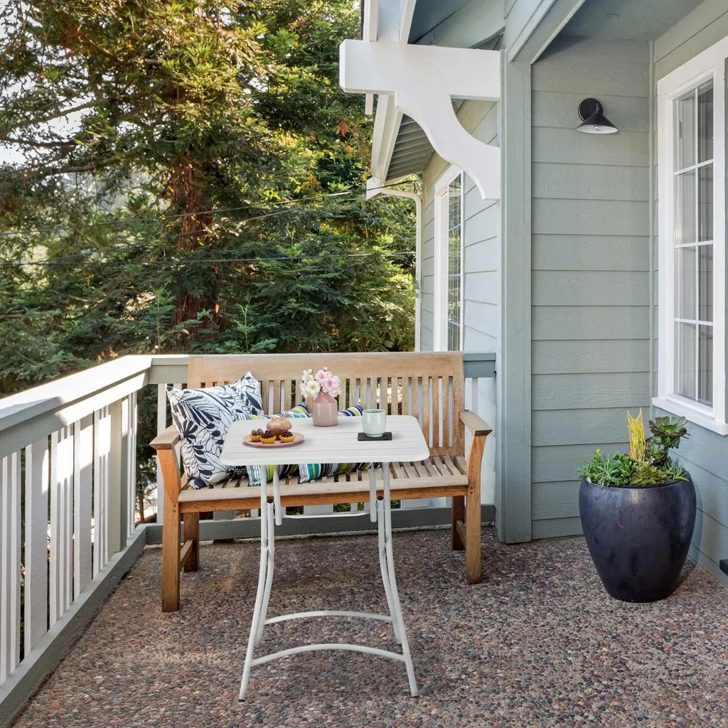 Table de balcon pliante en métal pour repas extérieur petit balcon - 2
