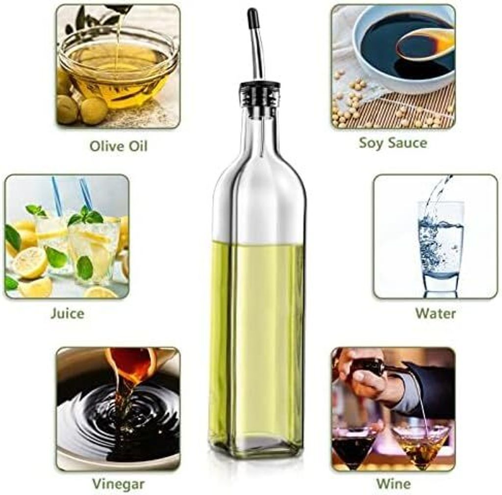 2-in-1 Olivenöl- & Essigspender Aus Glas – Mit Korkverschluss, 650 Ml Fassungsvermögen