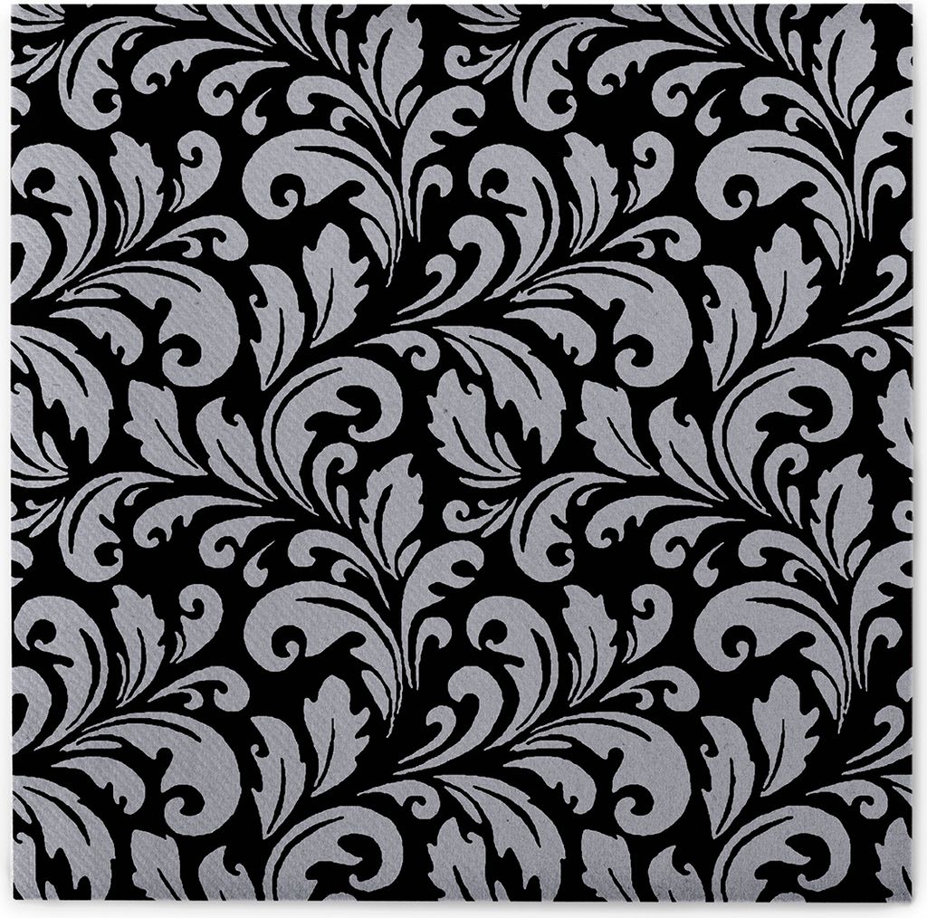 Sovie HORECA Serviette Carlo in Schwarz-Silber aus Linclass Airlaid 40 x 40 cm, 50 Stück - Ornamente